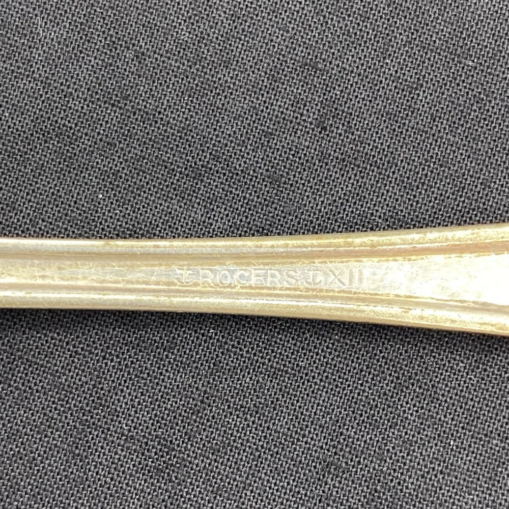 Vintage J. Rogers & Co 6in Teaspoons Silver Plated Anchor XII Set of 2 Silver